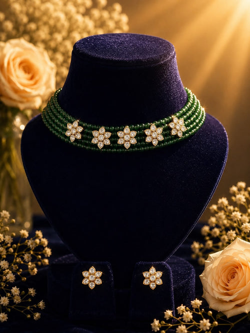 Emerald Bloom Choker Set