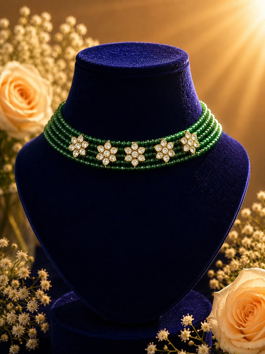 Emerald Bloom Choker Set
