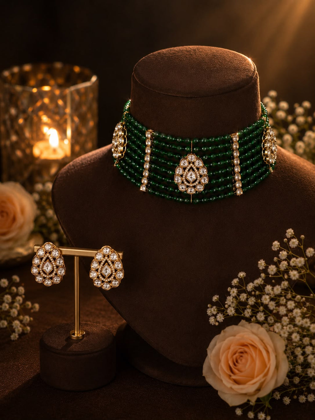 Jade Charm Choker Set