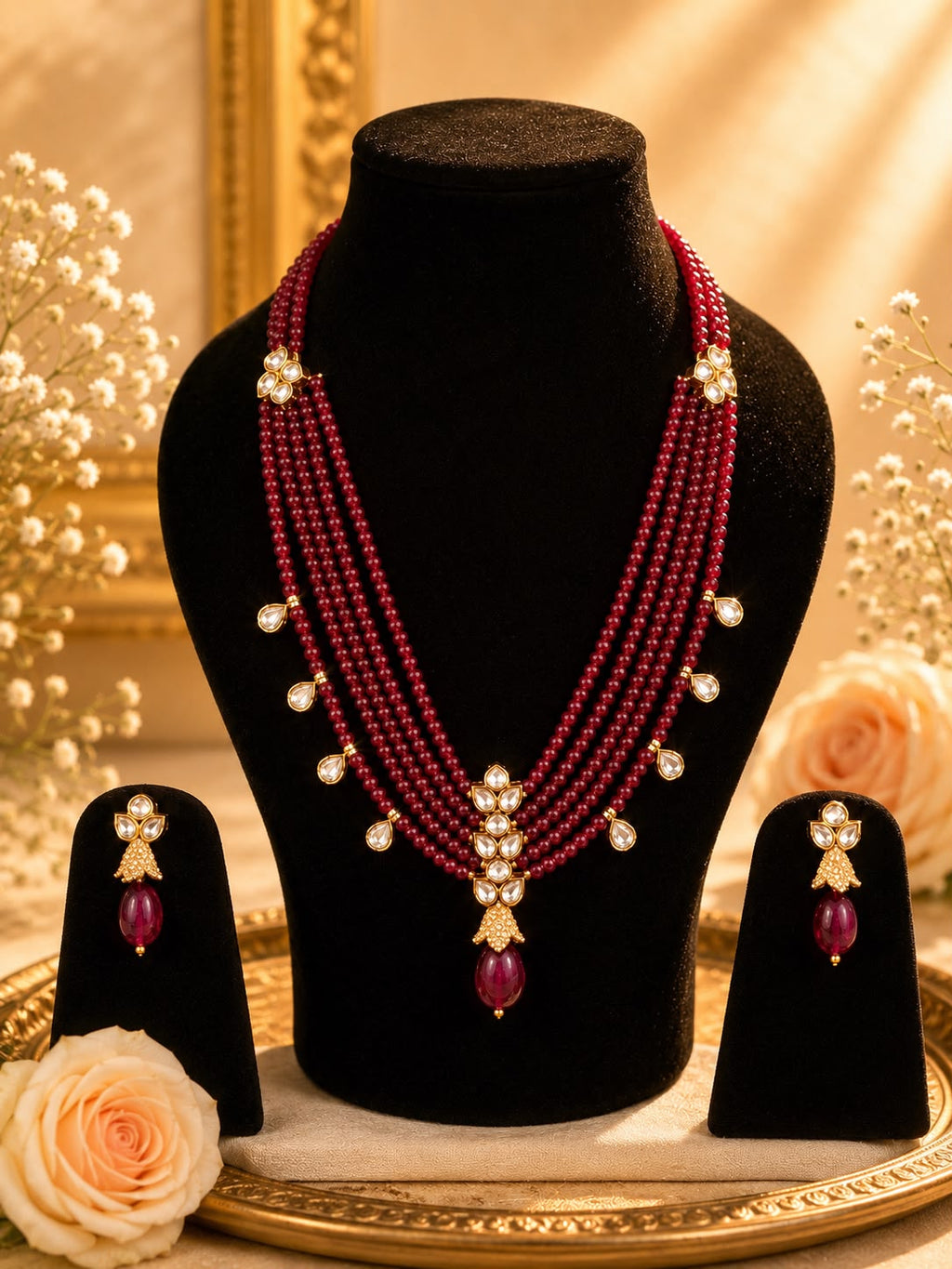 Ruby Grace with Pearl Drop Set