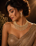 Gold Diamond Drape Necklace Set