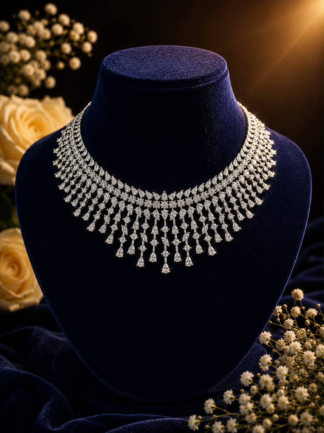 Diamond Drape Necklace Set