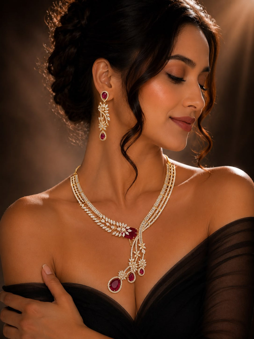 Ruby Royale Necklace Set
