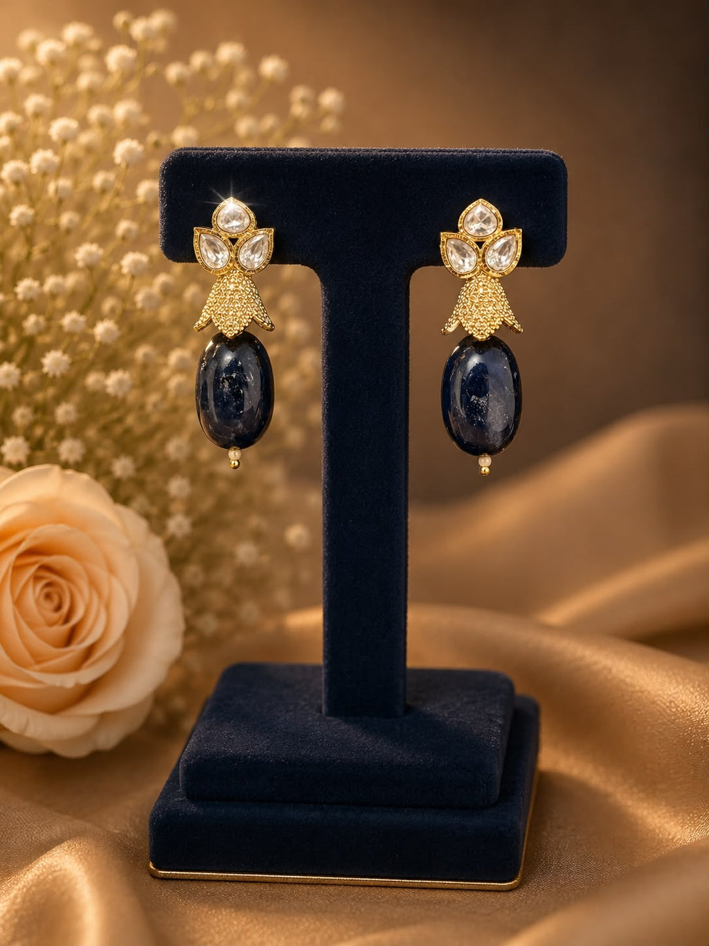 Sapphire Grace Pearl Drop Necklace Set