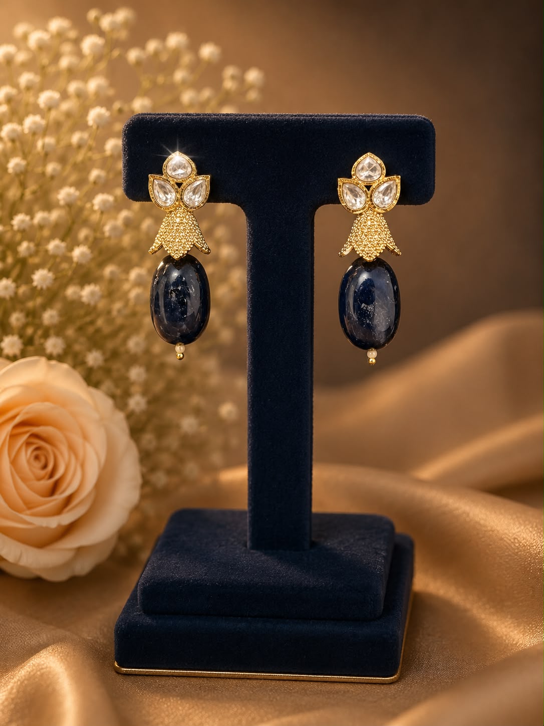 Sapphire Grace Pearl Drop Necklace Set