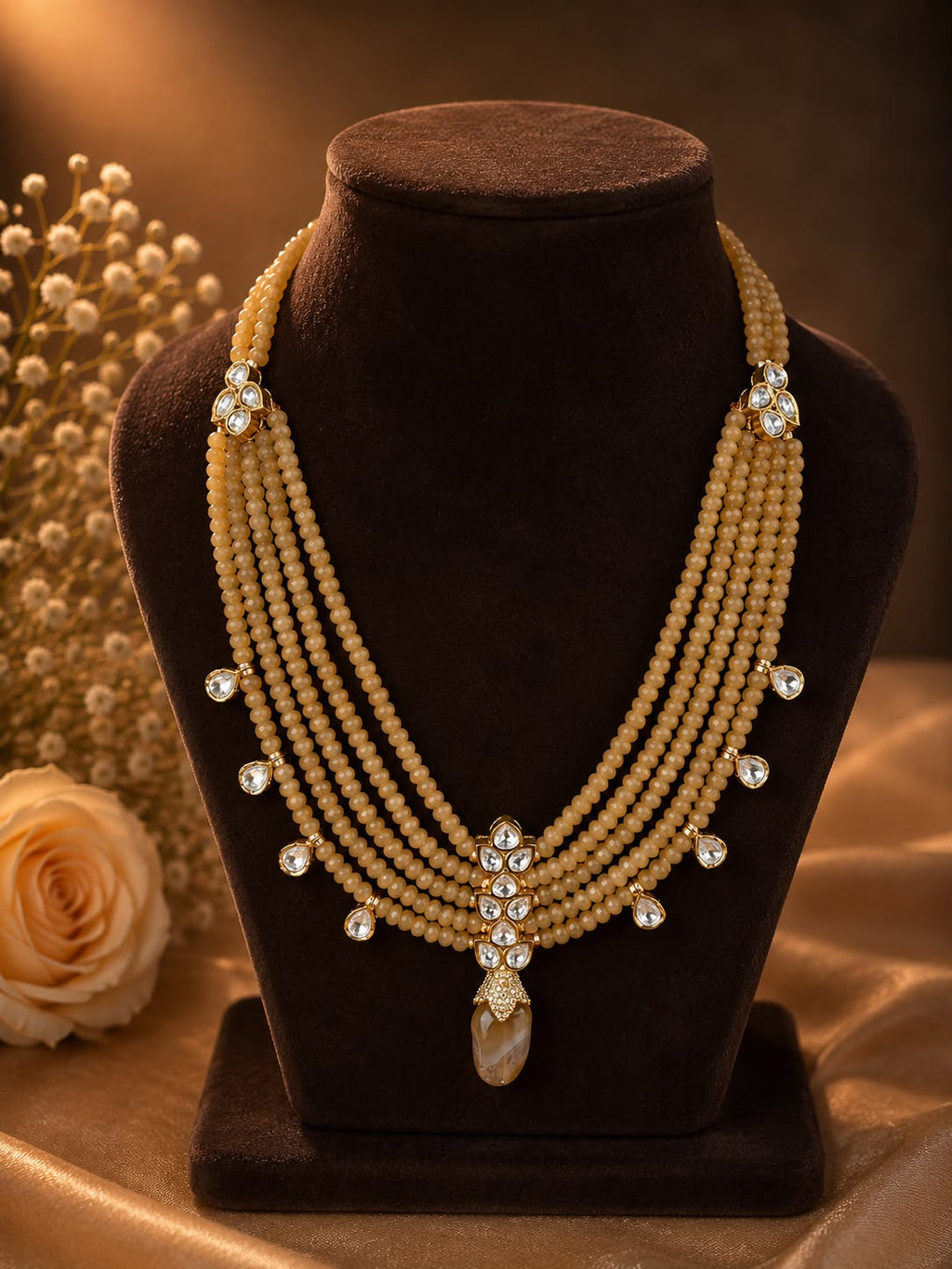 Earthen Grace Pearl Drop Necklace Set