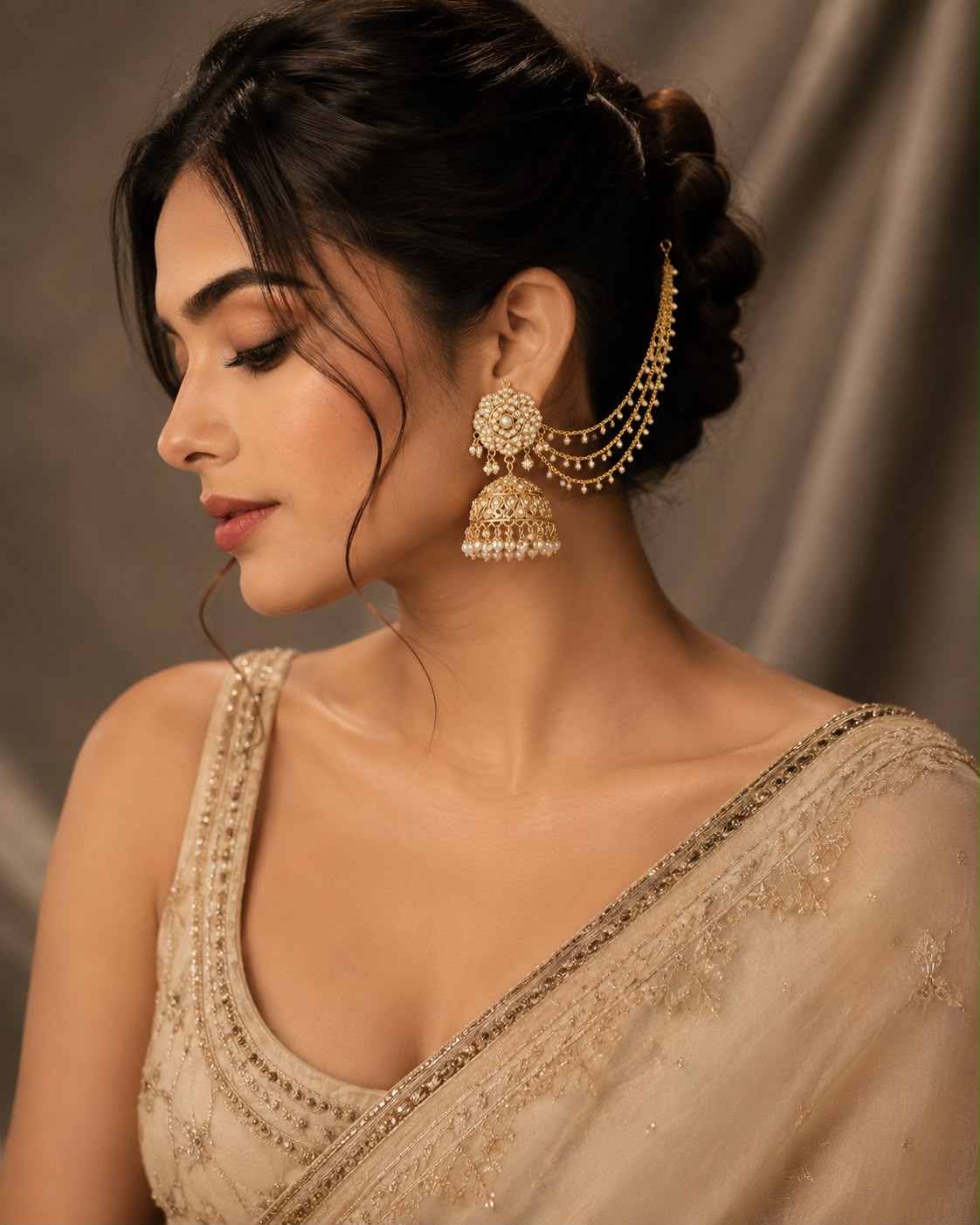 Classic Pearl Jadau Jhumkas