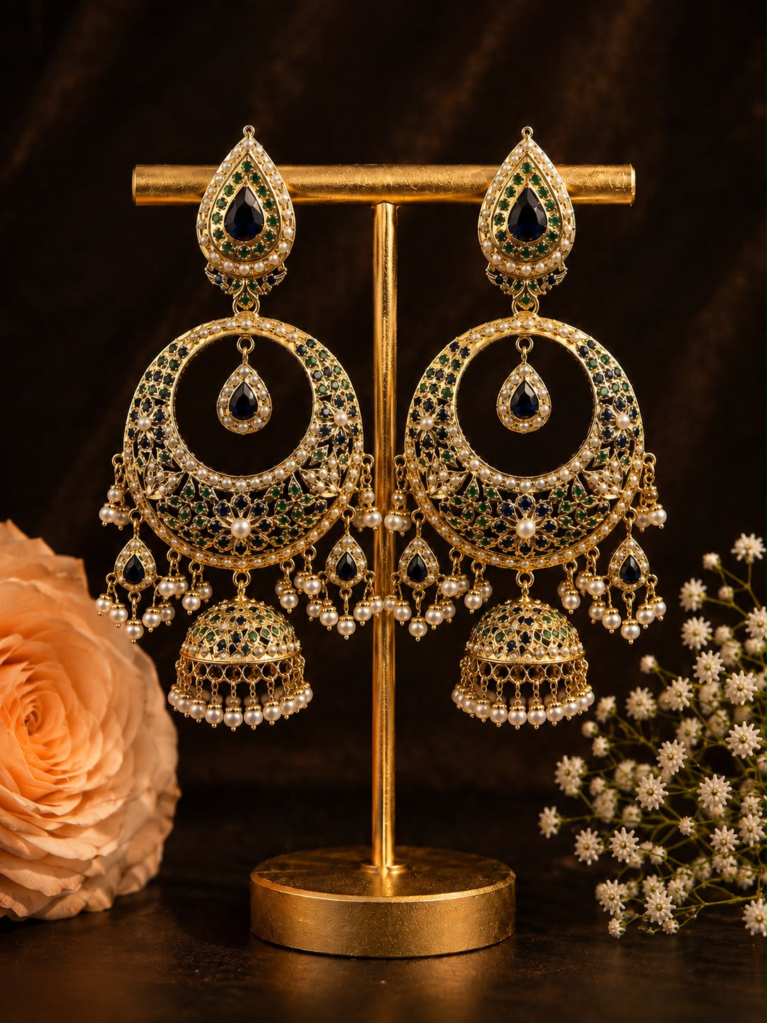 Jadau Pearl Chandbalis
