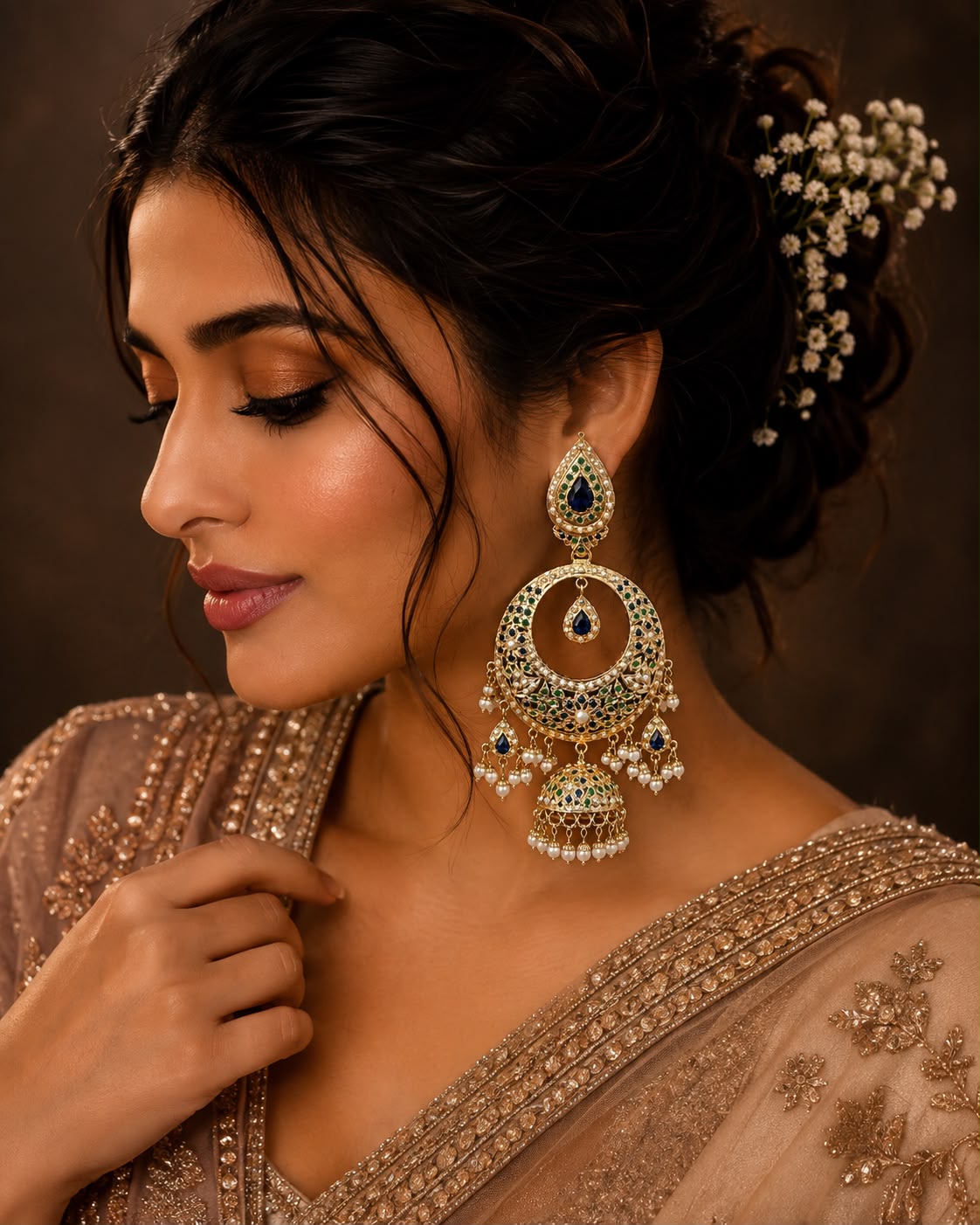 Jadau Pearl Chandbalis