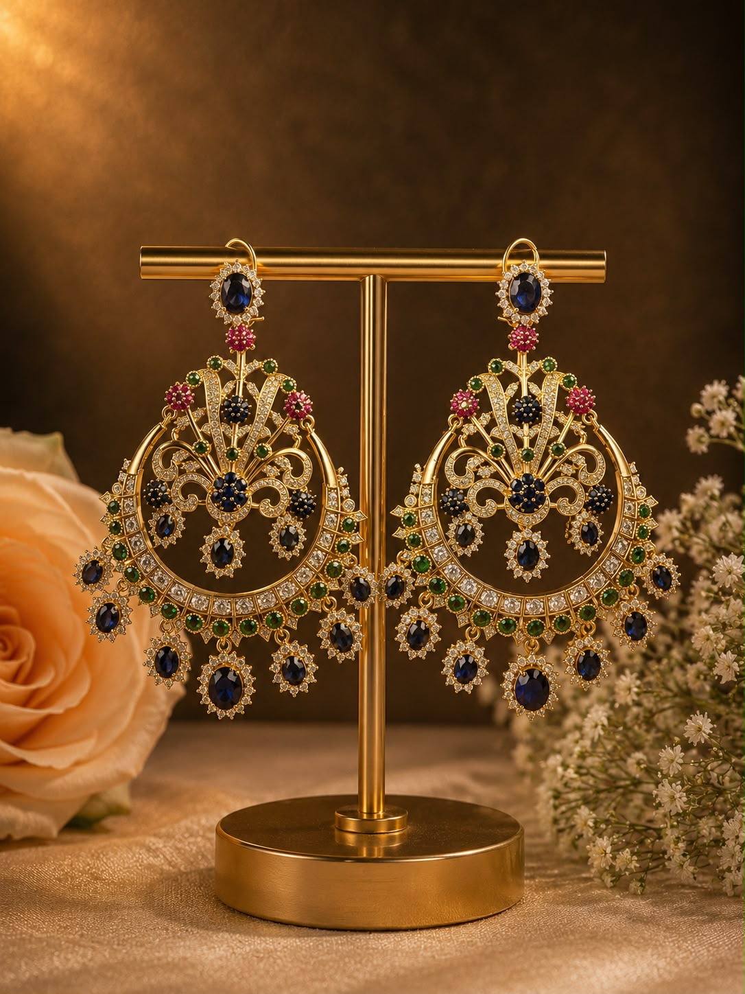 Royal Sapphire Chandelier Earrings