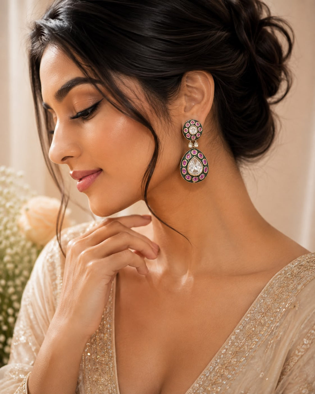 Kundan & Meenakari Earrings