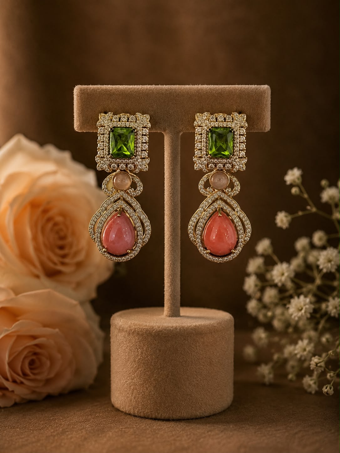 Dual Layer Moissanite Danglers