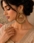Navratan Jadau Multicolored Chandbali Earrings