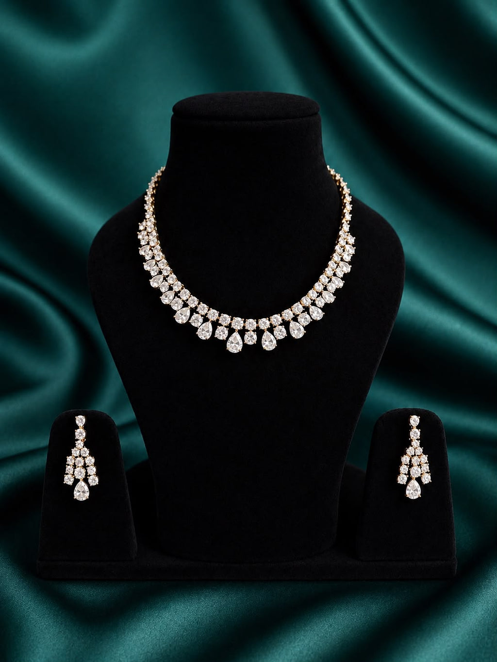 Golden Aurora Teardrop Necklace Set