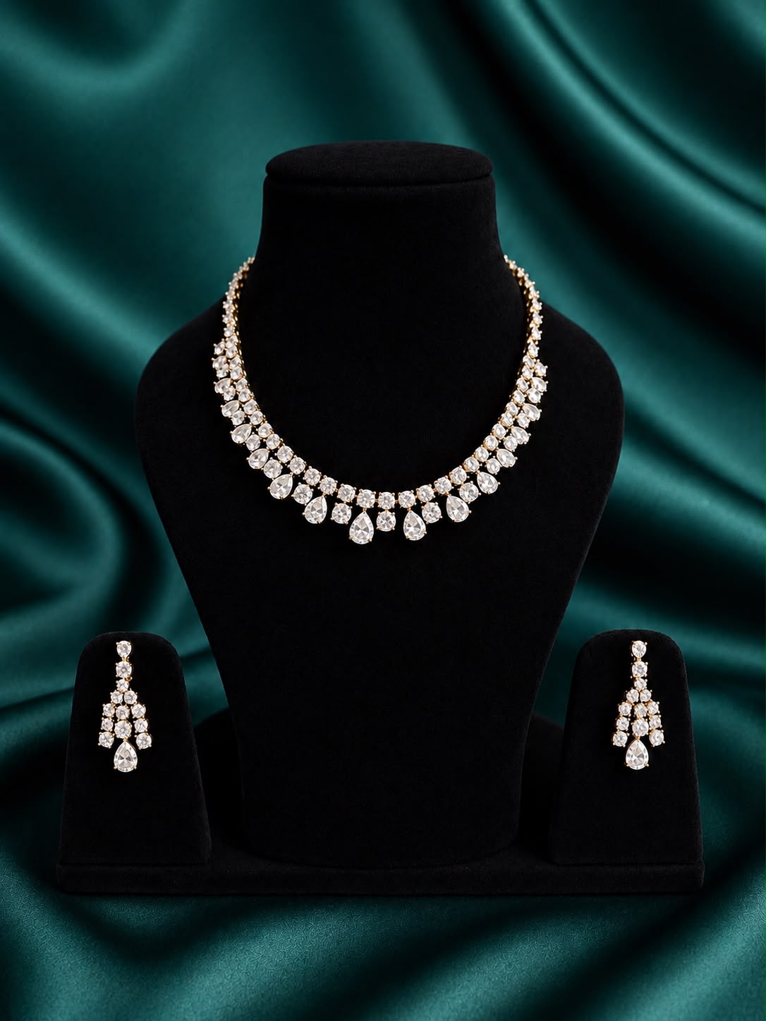 Golden Aurora Teardrop Necklace Set