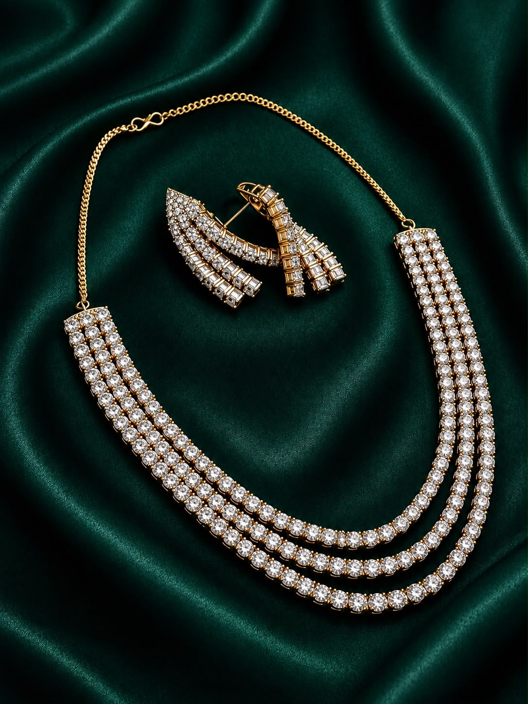 Golden Cascade Elegance Necklace Set