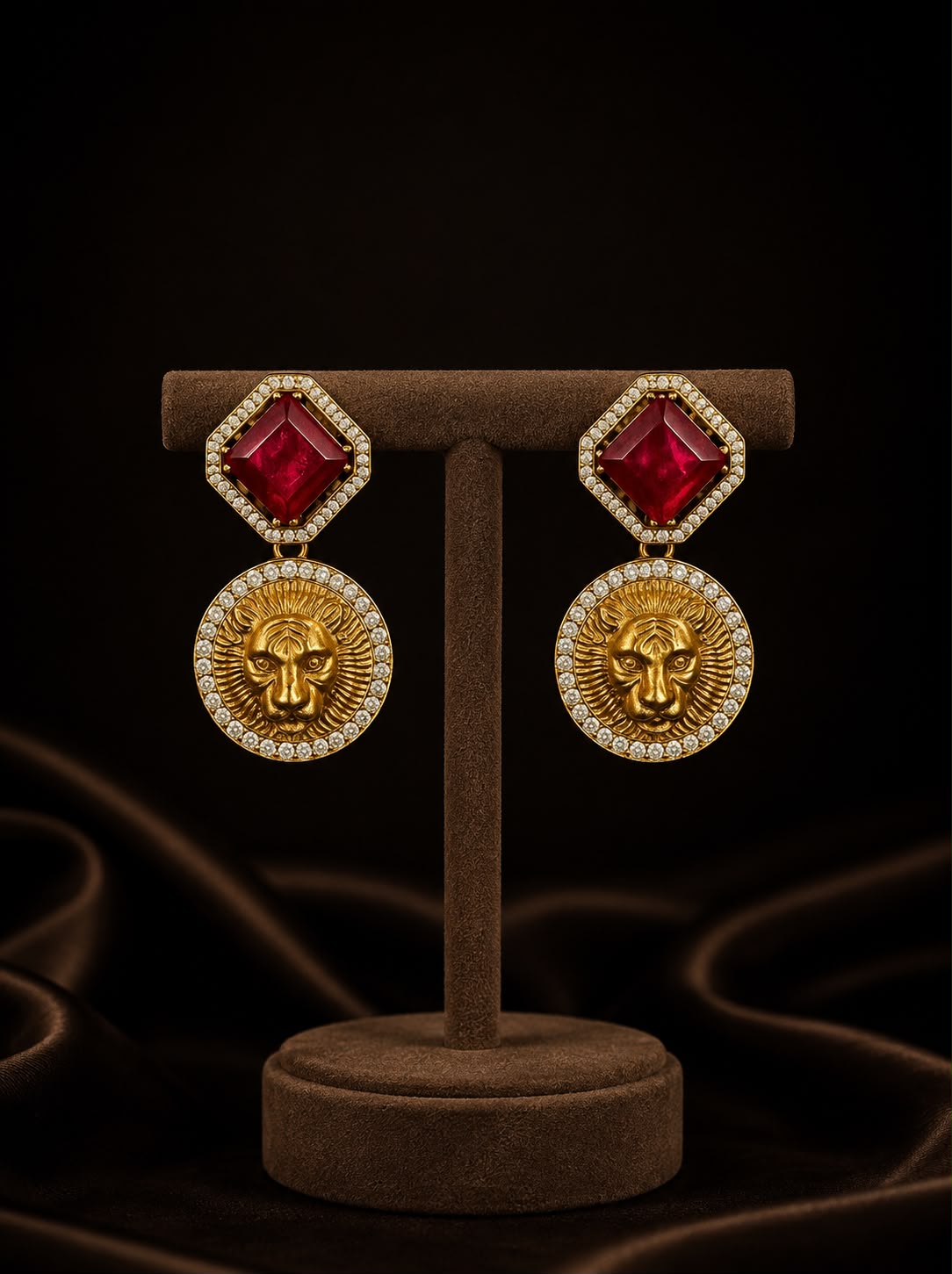 Sabya Inspired Ruby Color Danglers
