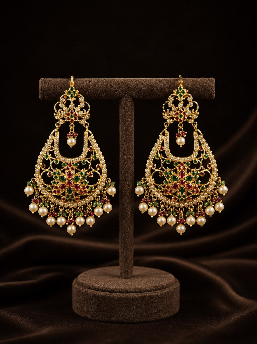 Jadau Floral Chandbalis