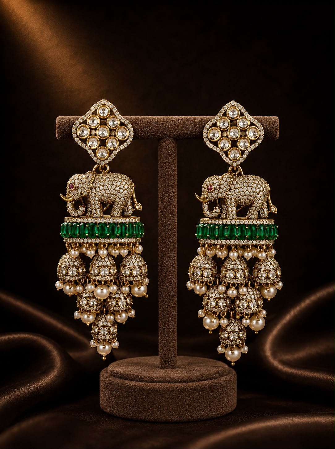 Pearl Elephant Drop Earrings