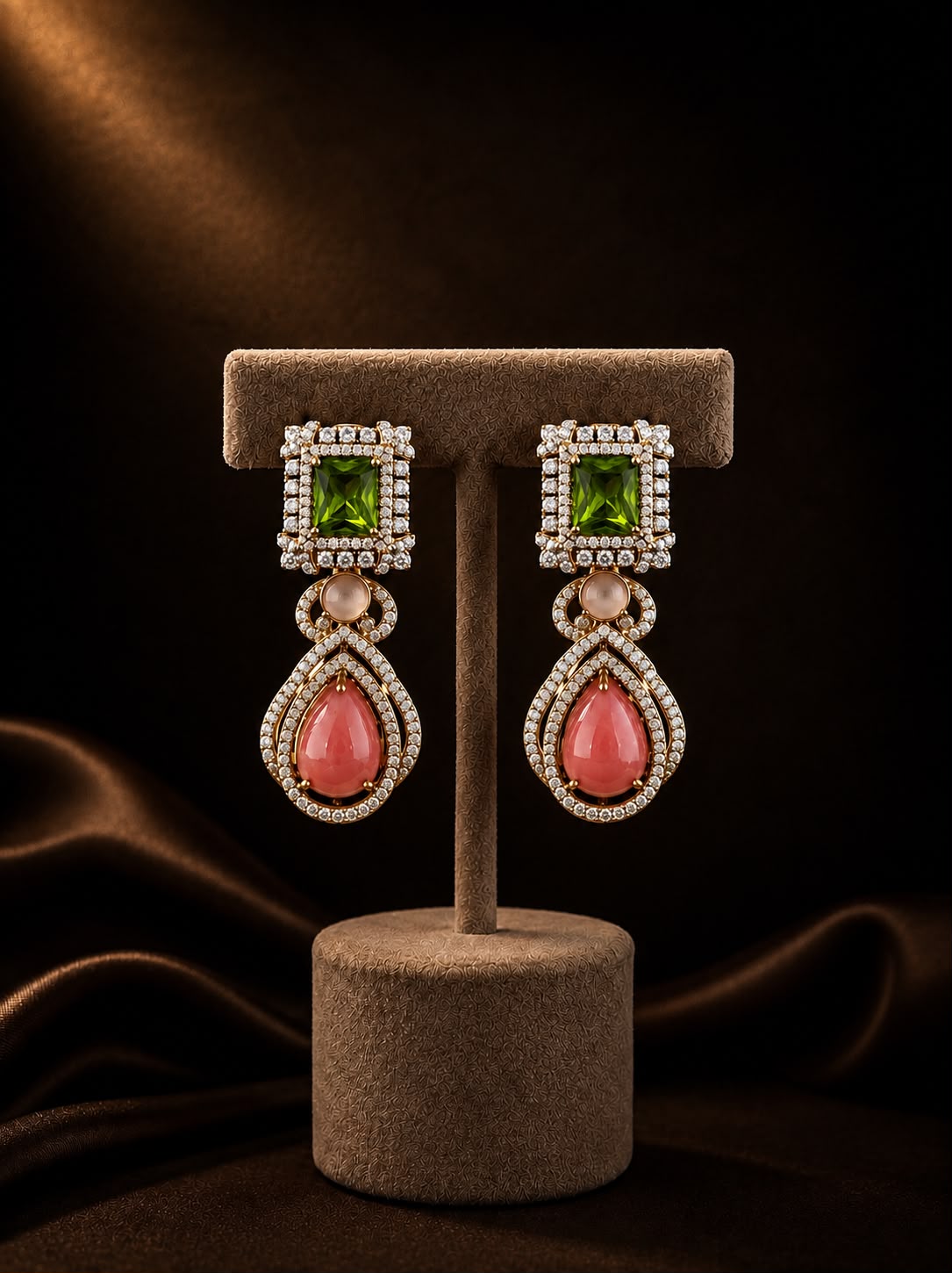 Dual Layer Moissanite Danglers