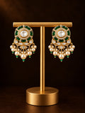 Gulnaar Emerald Kundan and Pearl Earrings