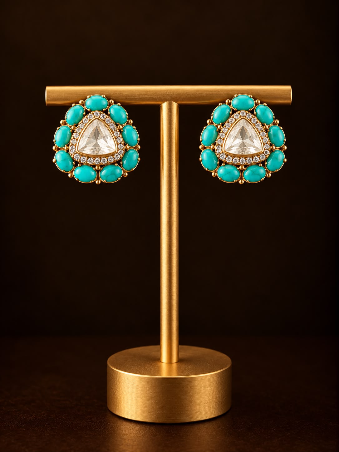 Firoza Polki Studs