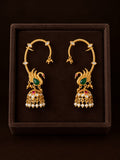 Mayura Emerald Peacock Ear Cuff Jhumkas