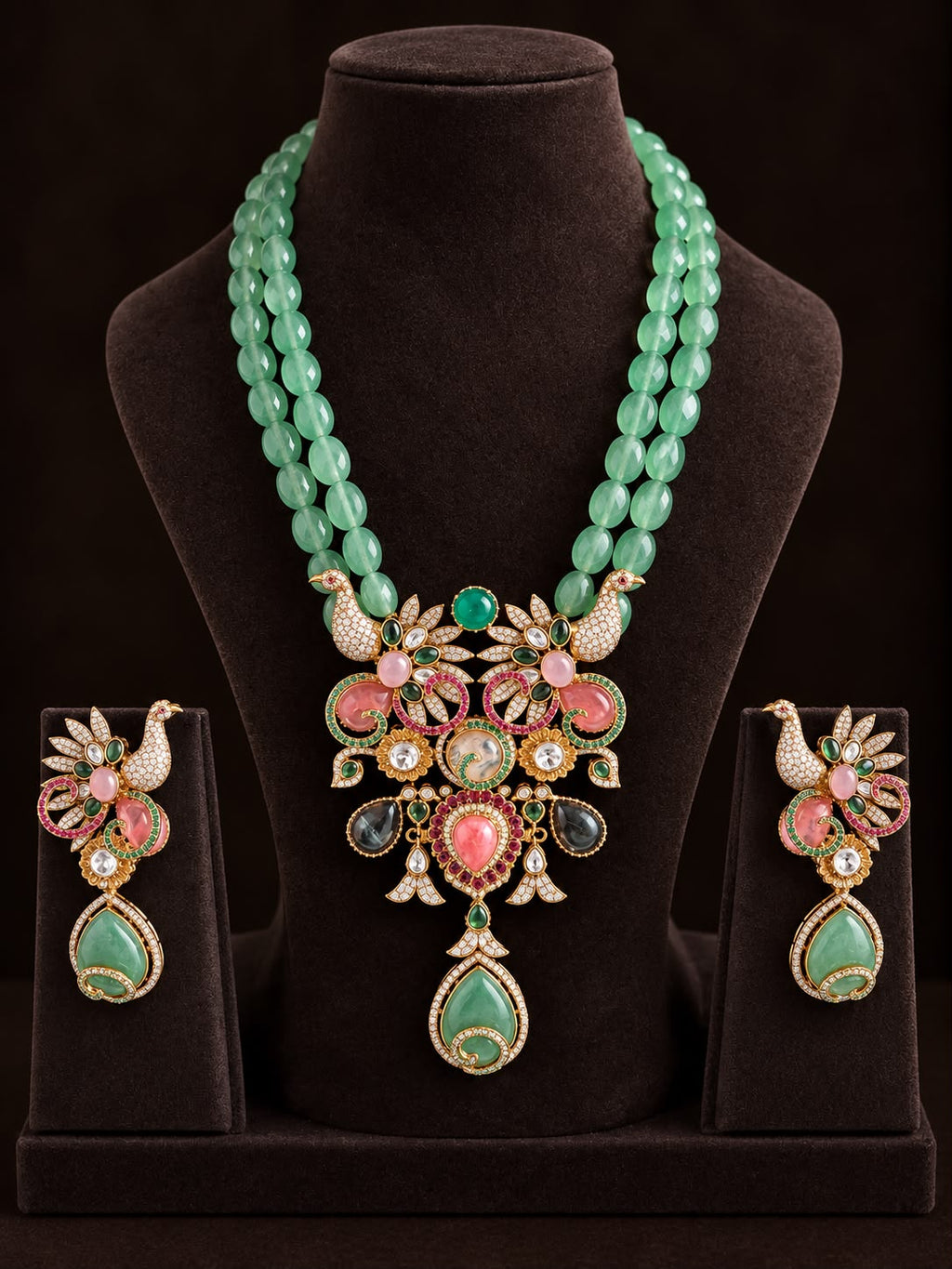 Maya Peacock Fusion Necklace Set