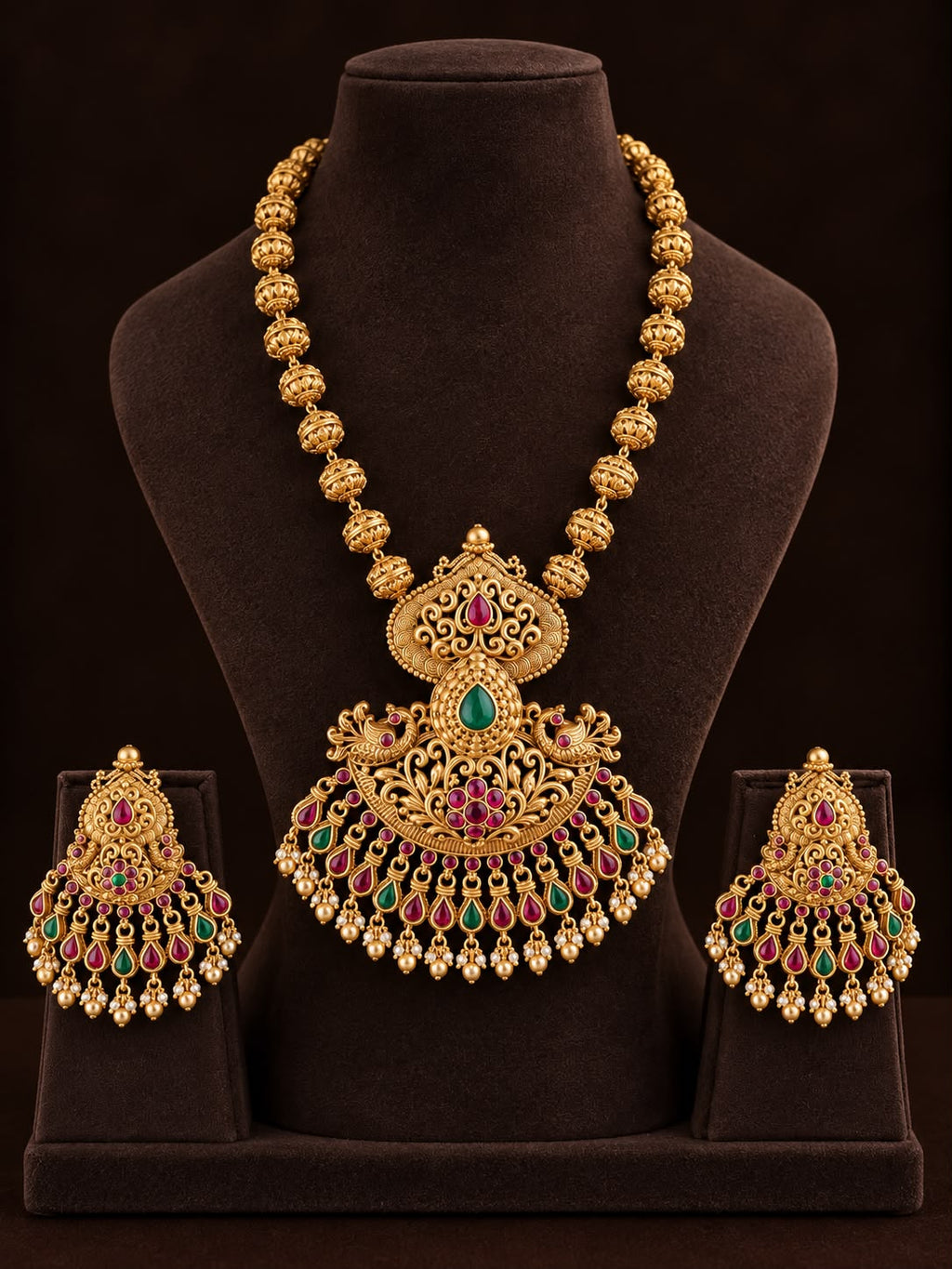 Rajeshwari Antique Gold Necklace Set