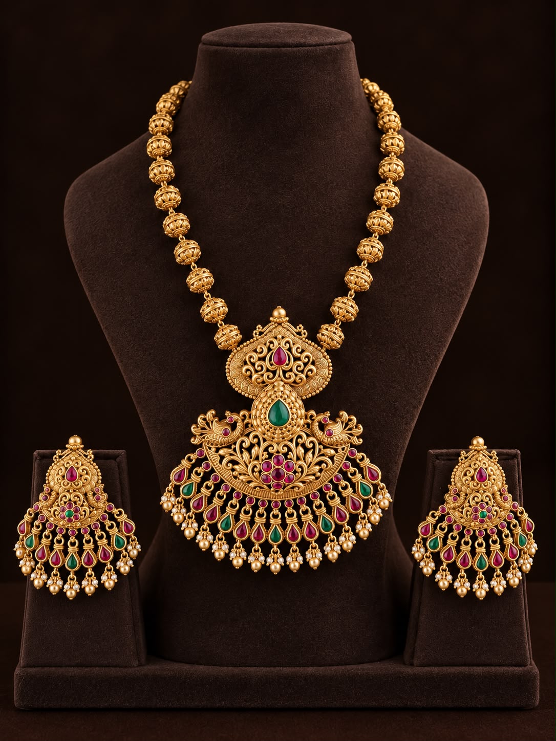 Rajeshwari Antique Gold Necklace Set