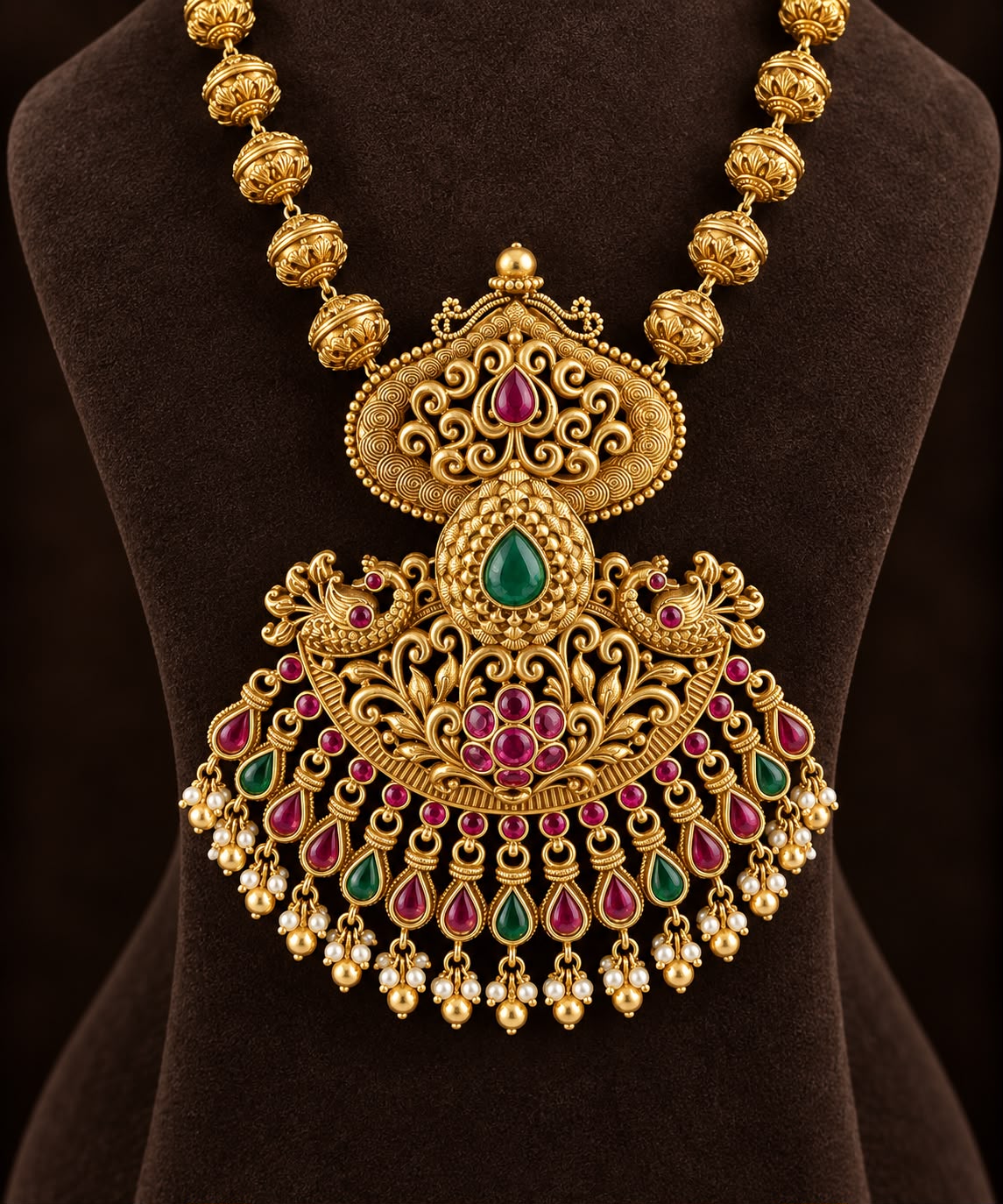 Rajeshwari Antique Gold Necklace Set