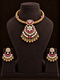 Gulnaar Ruby Kundan Hasli Necklace Set