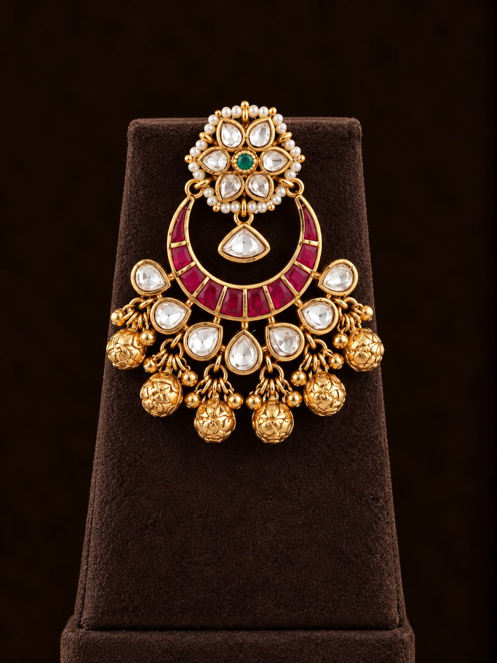 Gulnaar Ruby Kundan Hasli Necklace Set