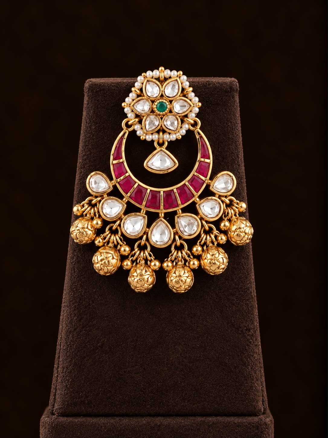 Gulnaar Ruby Kundan Hasli Necklace Set