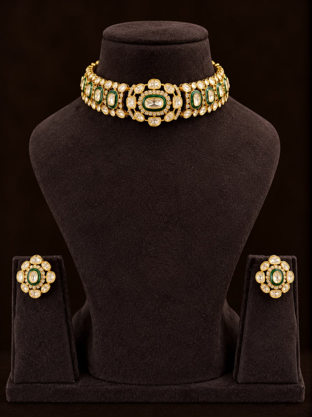 Mehr Emerald Kundan Choker Set