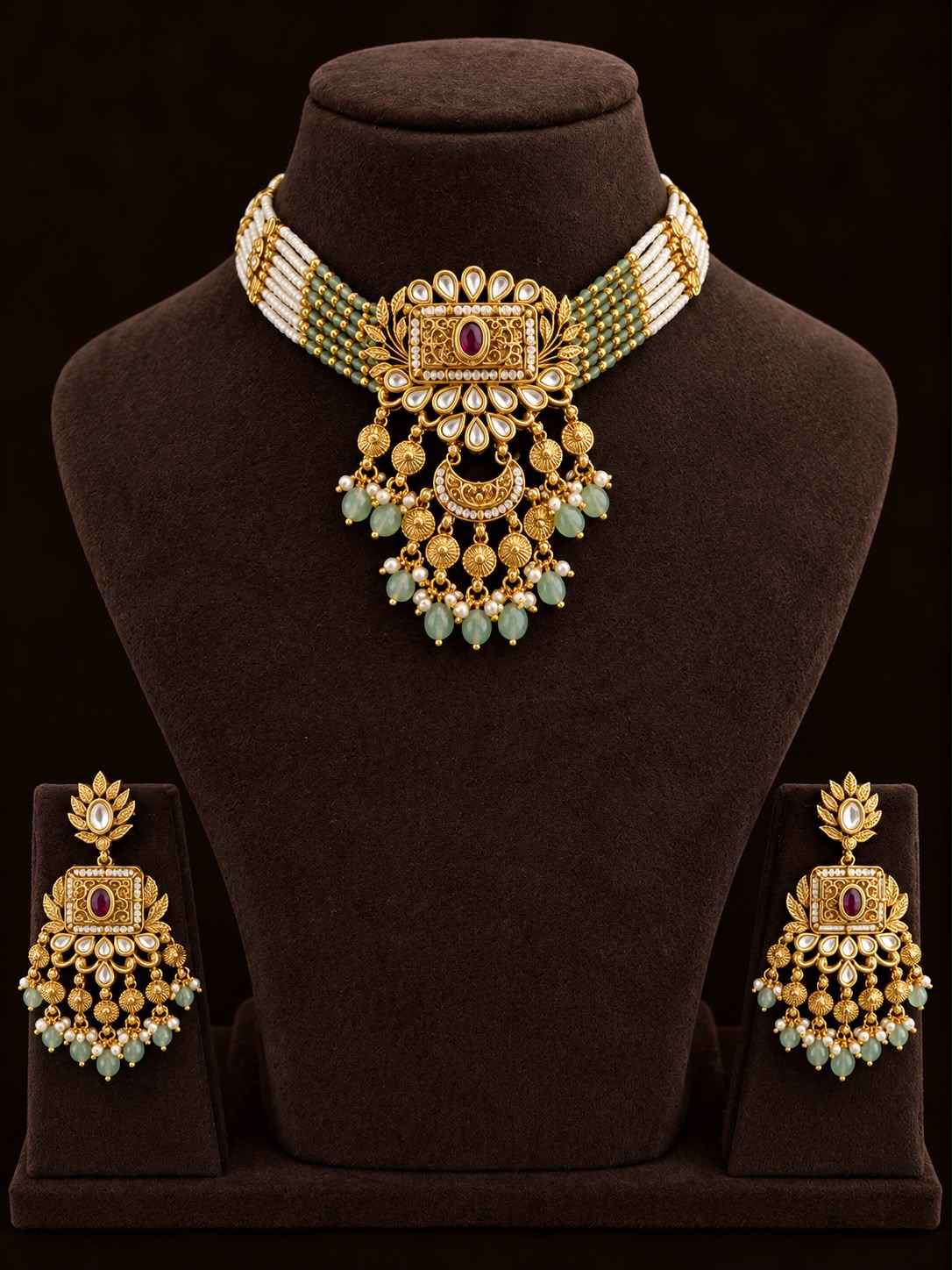 Aaranya Kundan Beaded Choker Set