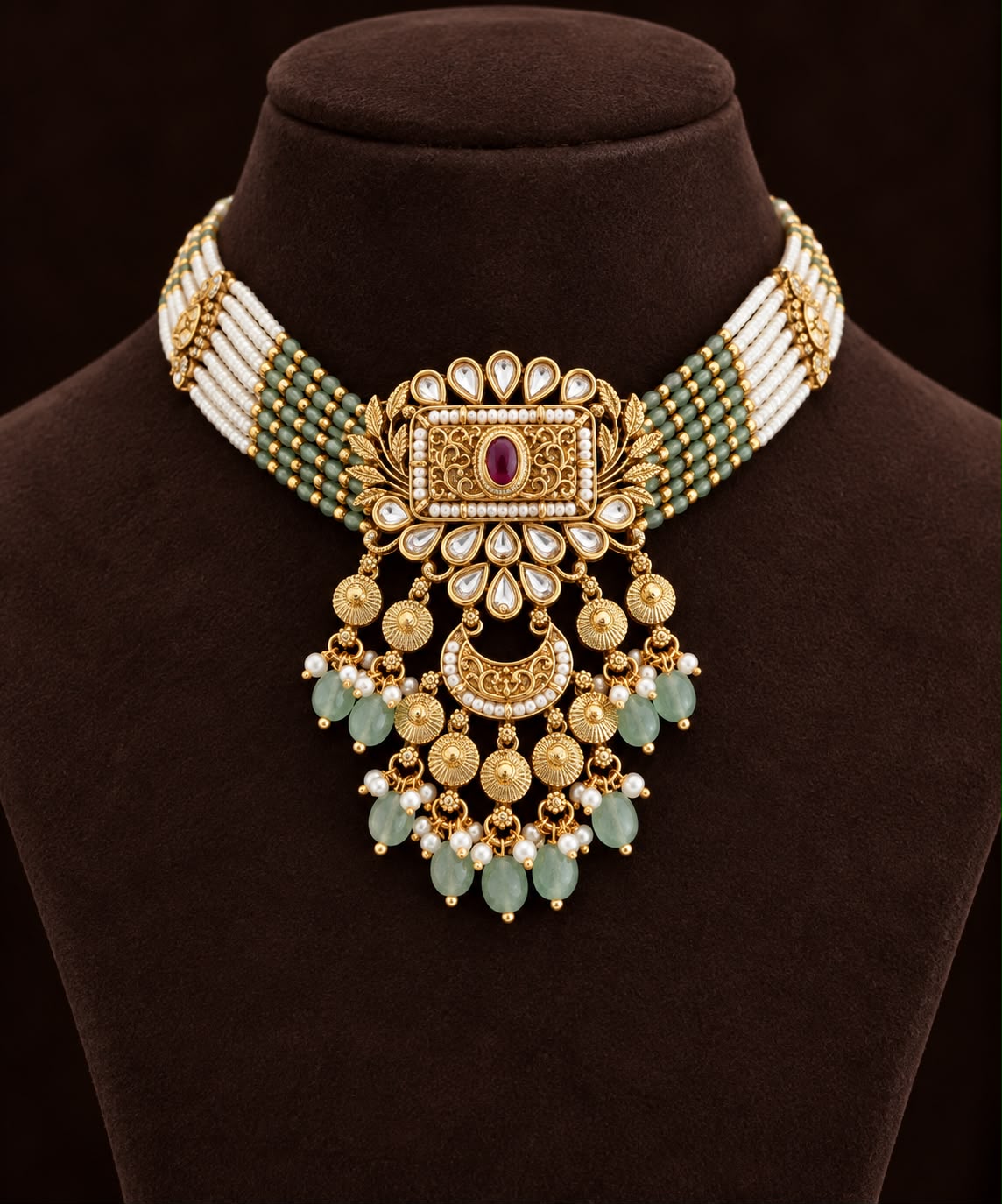 Aaranya Kundan Beaded Choker Set