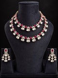 Meher Ruby Kundan Layered Necklace Set