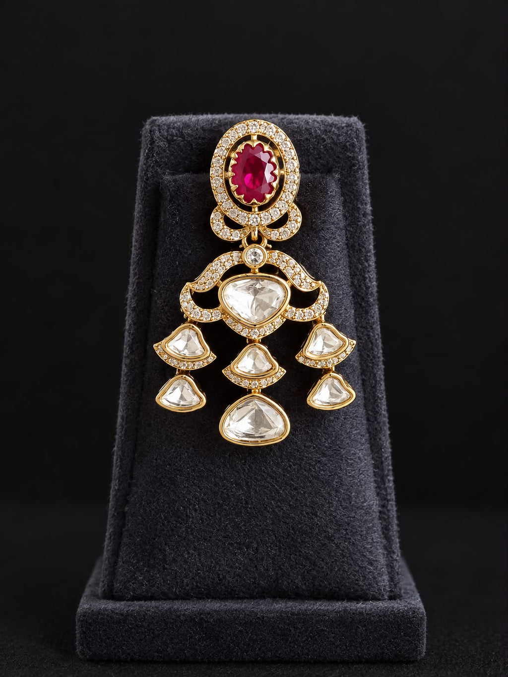 Meher Ruby Kundan Layered Necklace Set