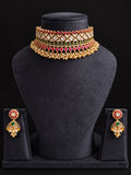 Rajvi Ruby Emerald Kundan Choker Set