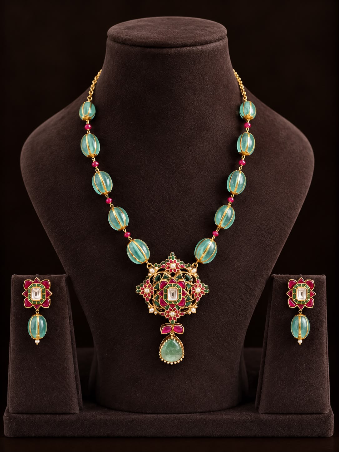 Aabha Turquoise Heritage Necklace Set