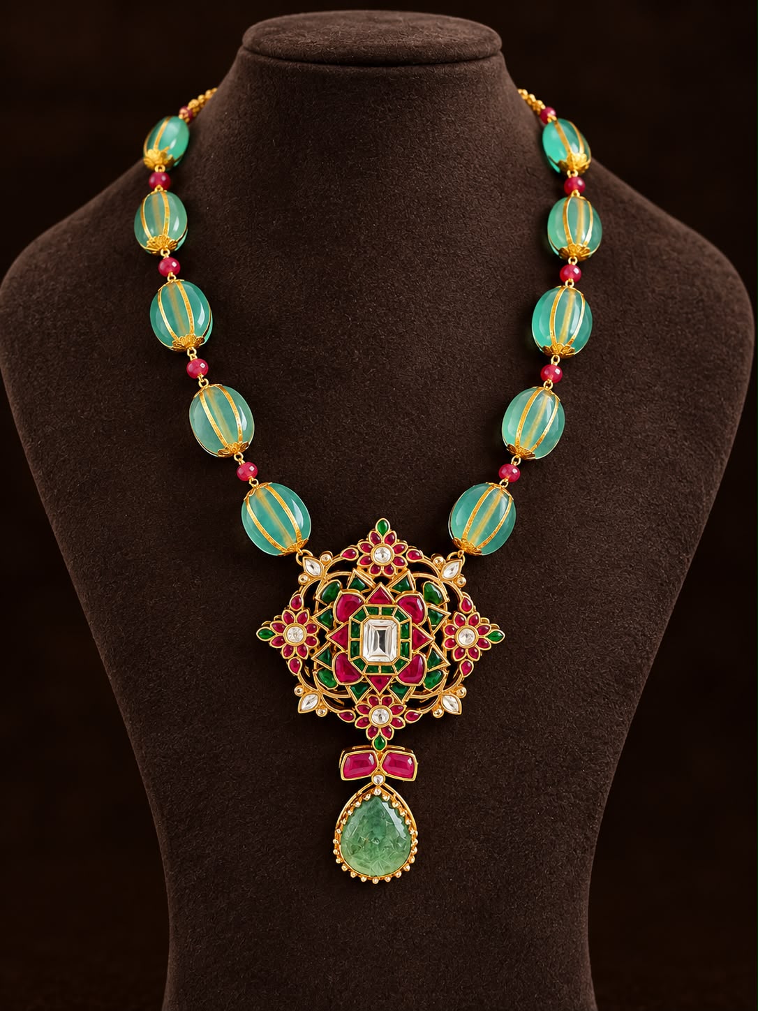 Aabha Turquoise Heritage Necklace Set