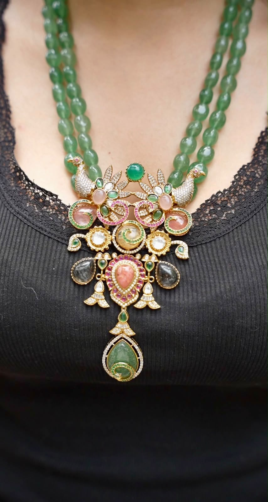 Maya Peacock Fusion Necklace Set
