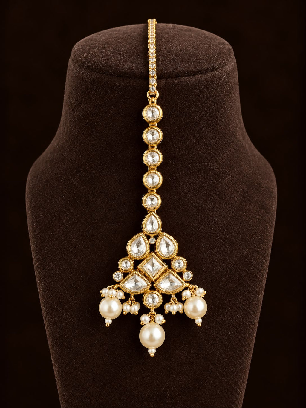 Noor-E-Meher Pure Moissanite Set With Maang Tikka