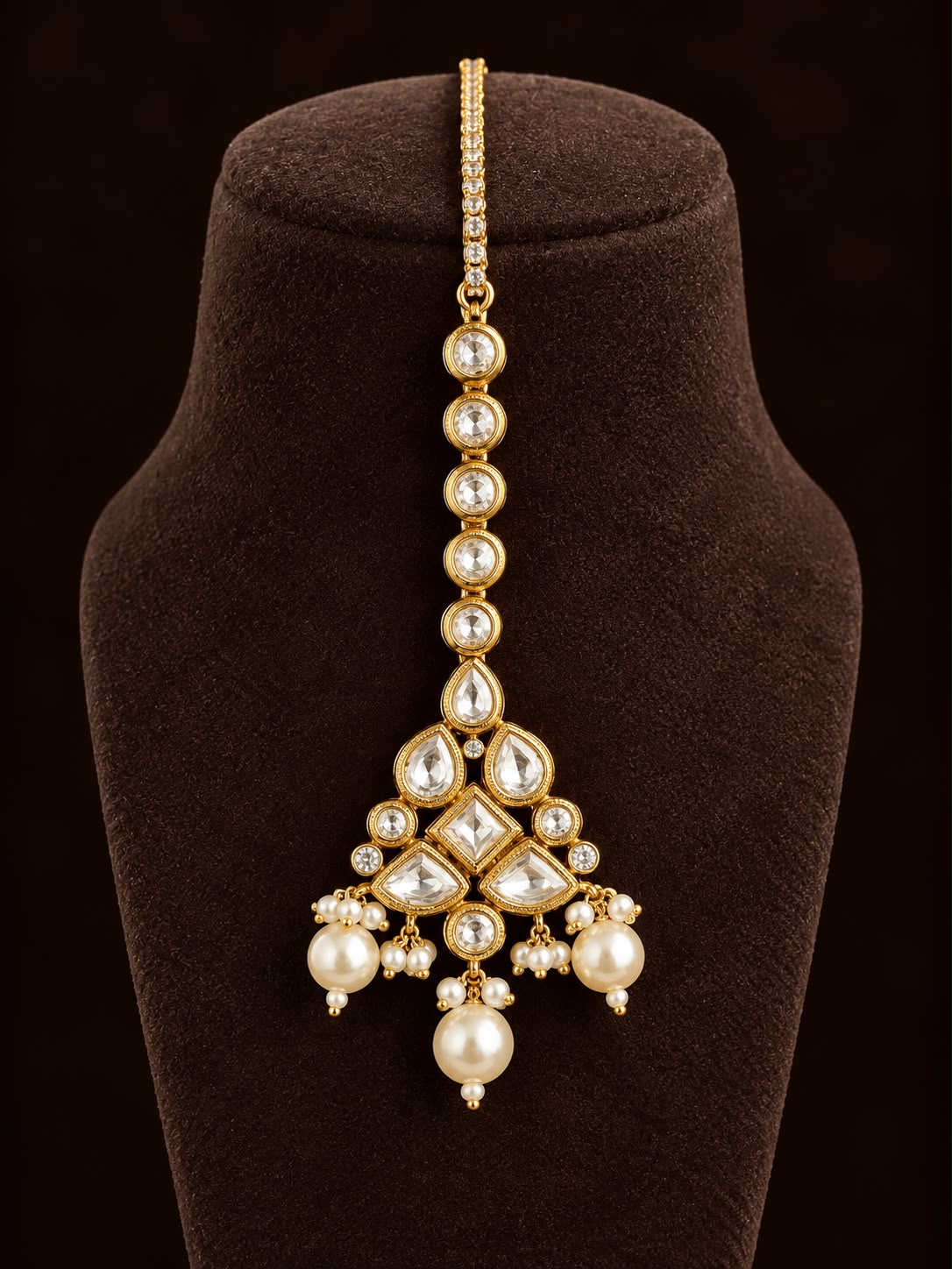 Noor-E-Meher Pure Moissanite Set With Maang Tikka