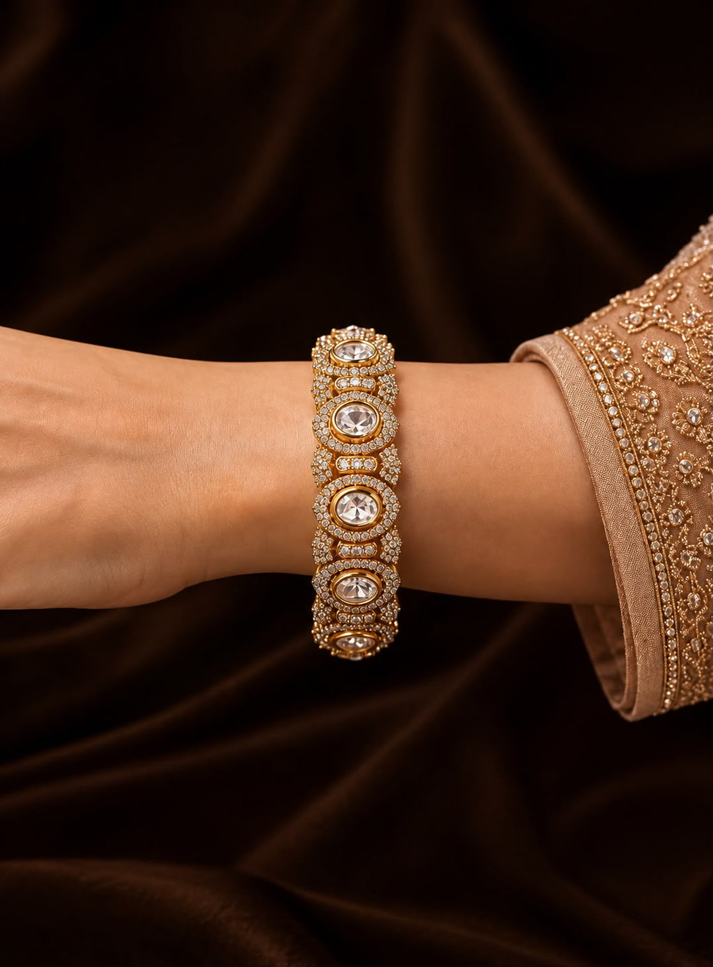 Maharani Pure Moissanite Openable Kada