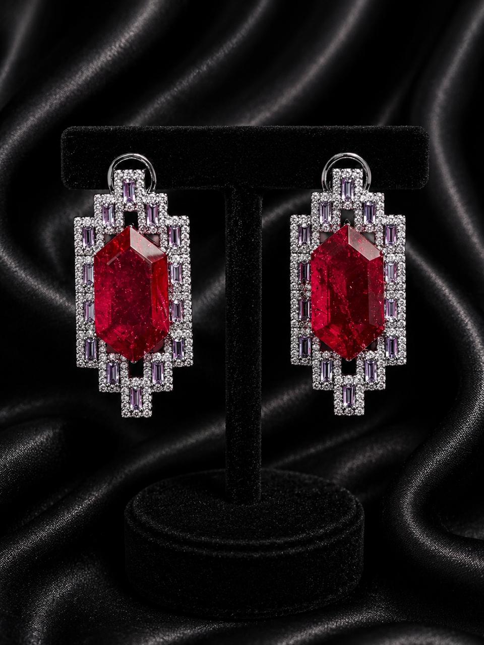 Ruby Doublet with Amethyst Baguettes
